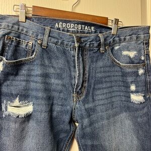 Aeropostale Men's Relaxed Distressed Denim Jeans